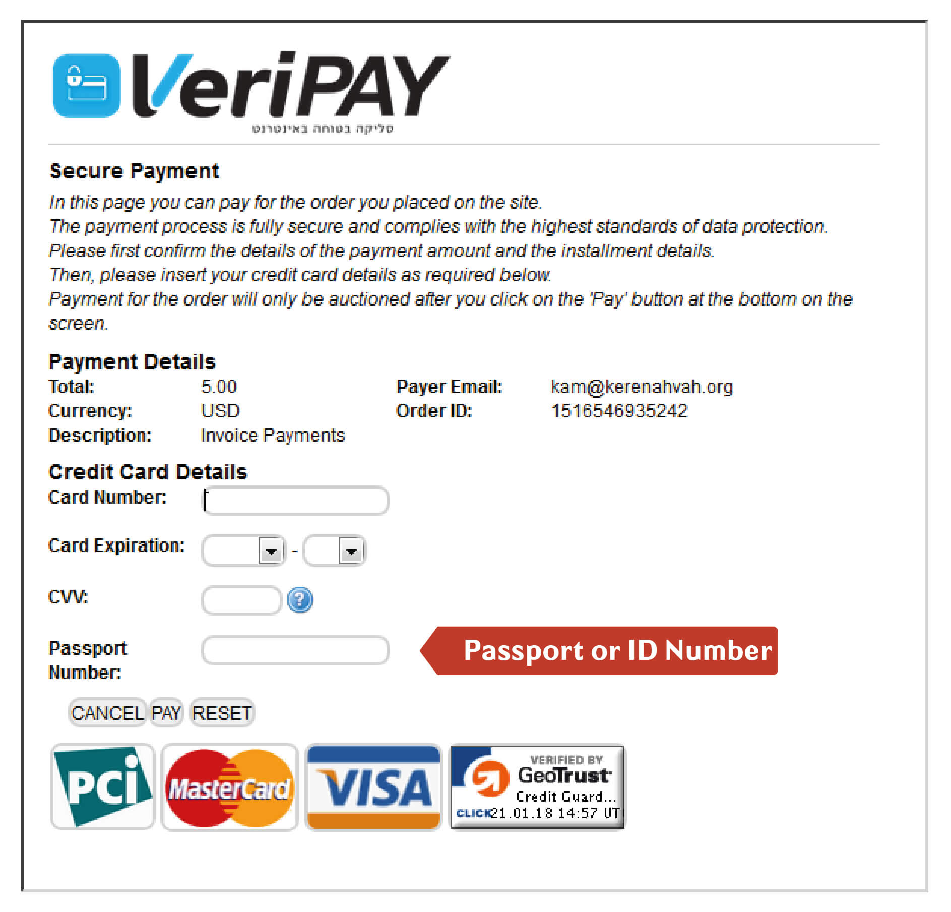 Secure Payment Page